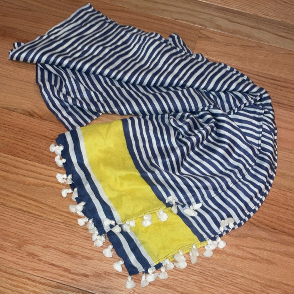 🌺 LP inspired nautical styled scarf shawl wrap coastal design navy stripes